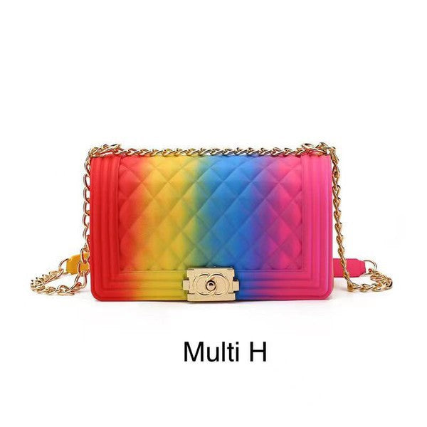 LARGE SIZE MODERN CROSSBODY RAINBOW JELLY BAG