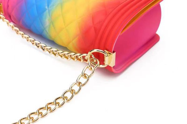 LARGE SIZE MODERN CROSSBODY RAINBOW JELLY BAG