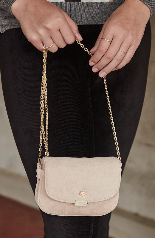 Surry Suede Mini Flap Bag Vegan Leather