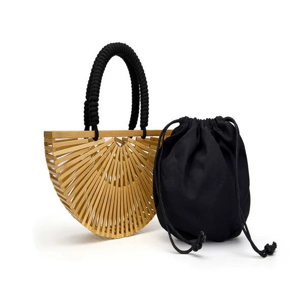 Vintage Bamboo Woven Handbag