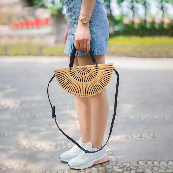 Vintage Bamboo Woven Handbag