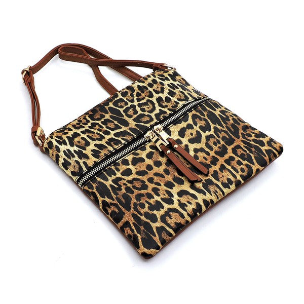 Leopard Zip Crossbody Bag