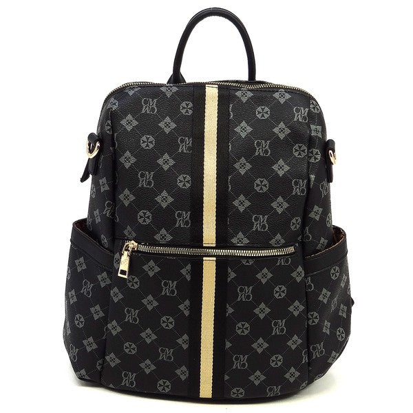 CM Monogram Striped Convertible Backpack