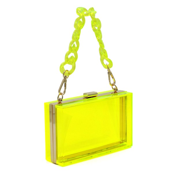 Acrylic Chain Handle See Thru Crossbody Clutch