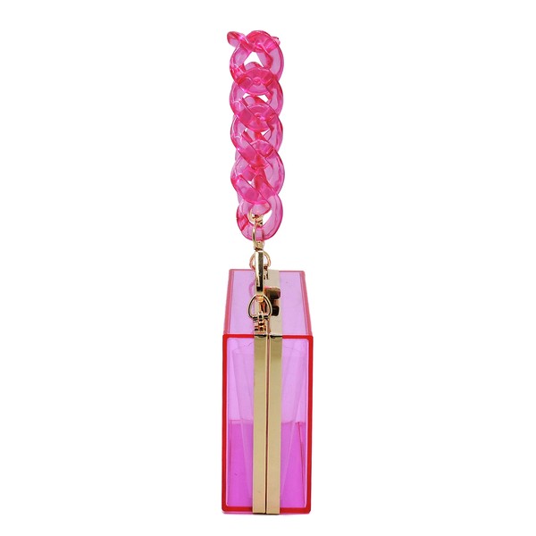 Acrylic Chain Handle See Thru Crossbody Clutch