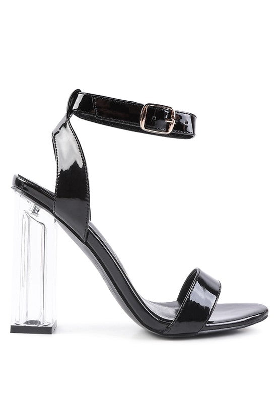 Chunky Clear High Heeled Sandals