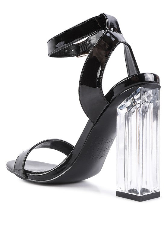 Chunky Clear High Heeled Sandals