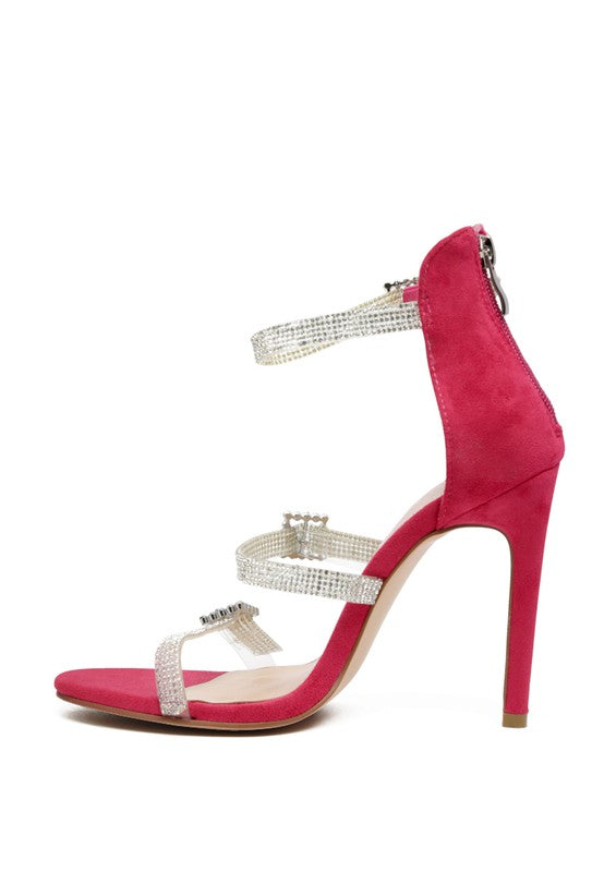 BLING STRAP HIGH HEEL SANDALS