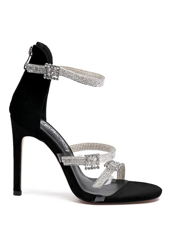 BLING STRAP HIGH HEEL SANDALS