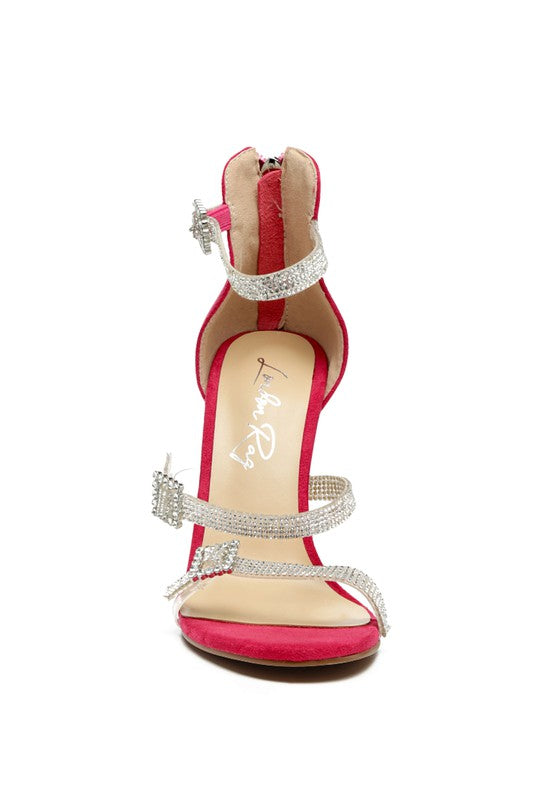 BLING STRAP HIGH HEEL SANDALS