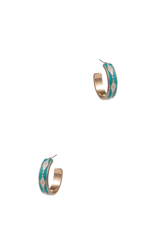 Western Aztec hoop Earrings