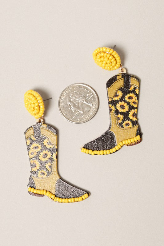 Dangle Cowboy Boots Earrings