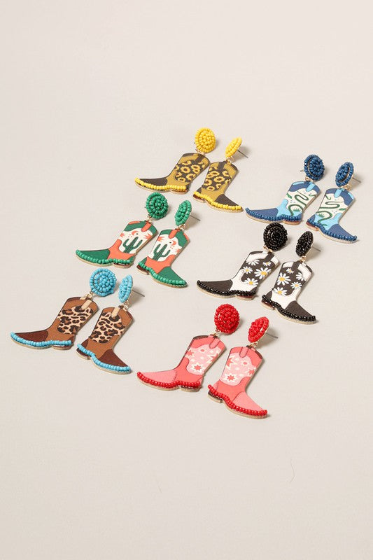 Dangle Cowboy Boots Earrings