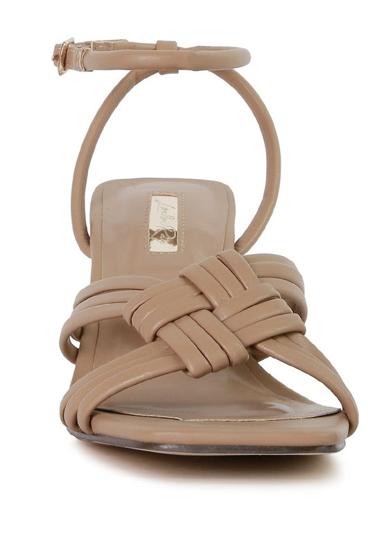 Weekend Pick Box Knot Mid Heel Sandals