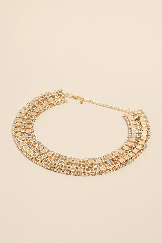 Gold Collar-Statement Necklace & Earring Set