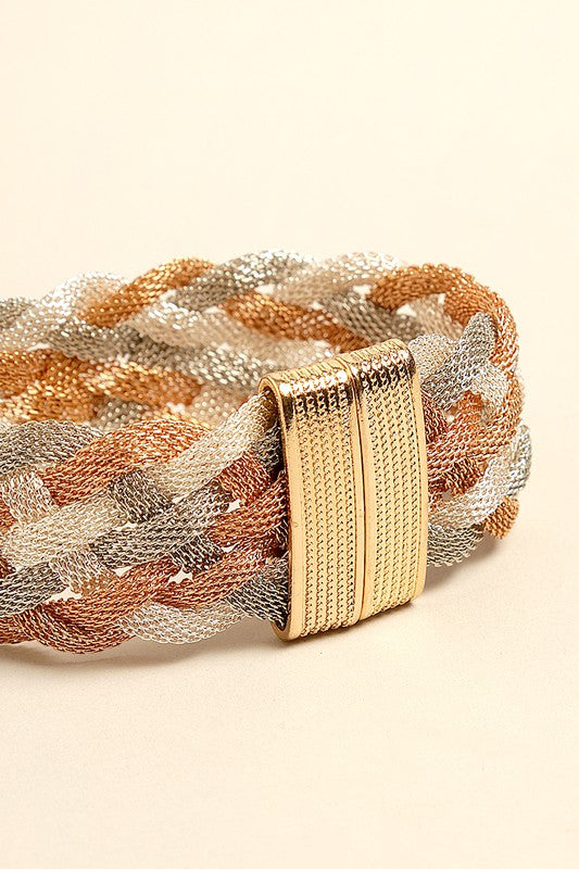 Mesh Braided Magnetic Hinged Bracelet