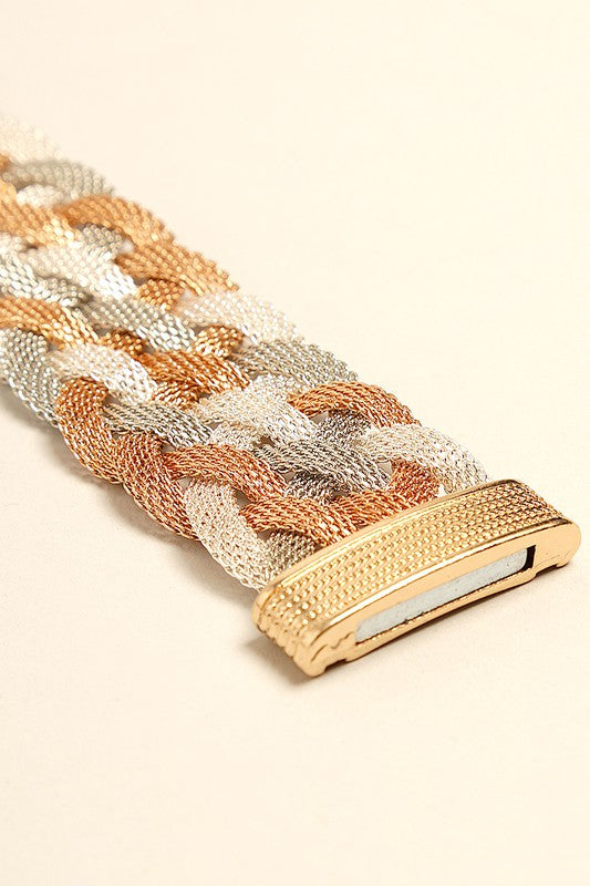 Mesh Braided Magnetic Hinged Bracelet