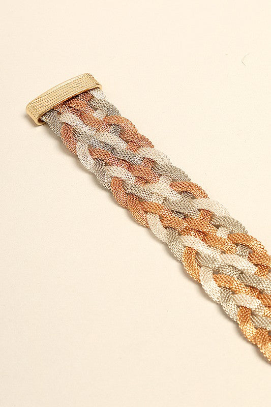 Mesh Braided Magnetic Hinged Bracelet