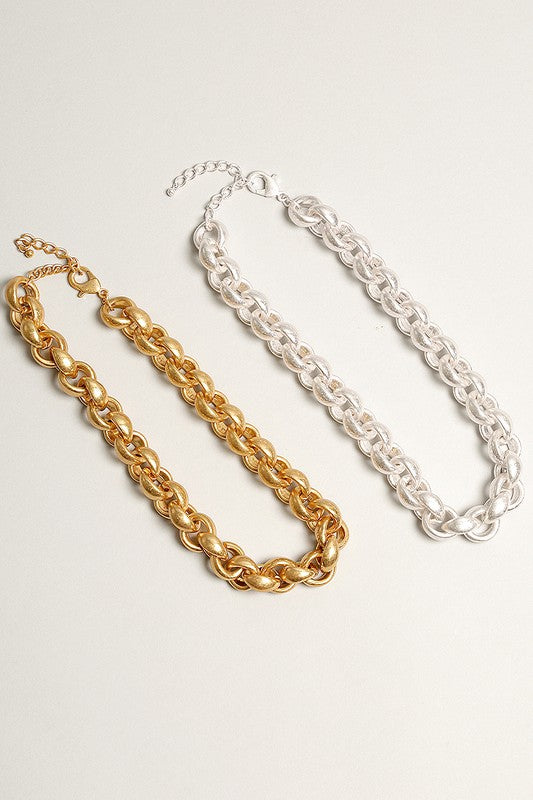 Vintage Chunky Rolo Chain Necklace