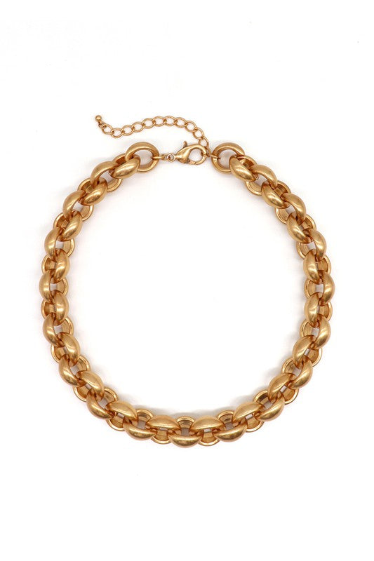 Vintage Chunky Rolo Chain Necklace