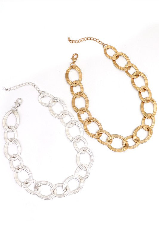 Vintage Gold/Silver Plated CurbLink Chain Necklace