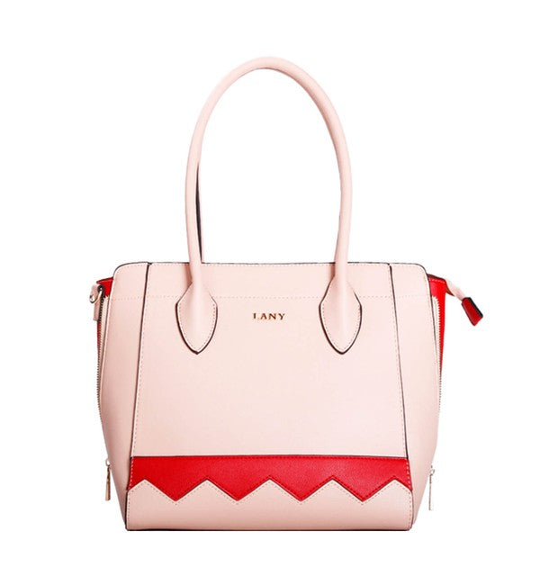 Zigzag 2 Colorblock Tote Set w Pouch & Wallet