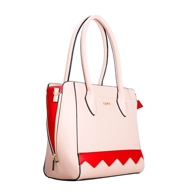 Zigzag 2 Colorblock Tote Set w Pouch & Wallet