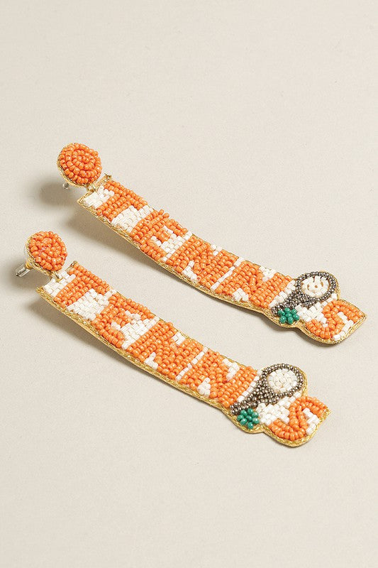 Tennis Seed Beaded Post Earrings