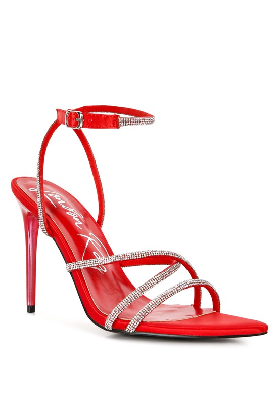 Dare Diamante Strap High Heeled Stiletto Sandals