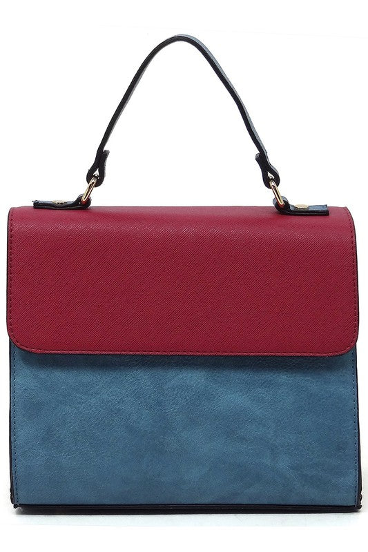 Colorblock Top Handle Satchel