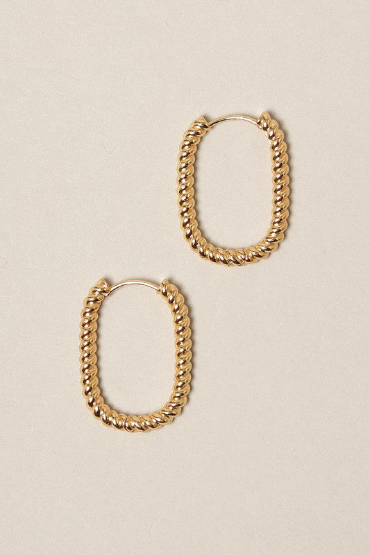 SM-14K Gold Dipped U Shaped Twist Hoop Earrings