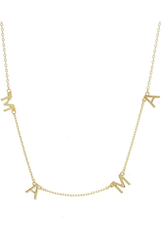 Gold Dipped MAMA Lettering Necklace