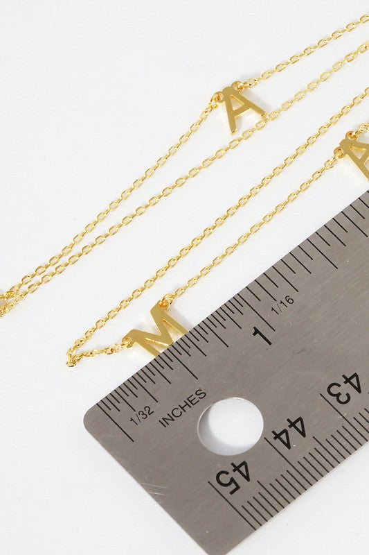 Gold Dipped MAMA Lettering Necklace