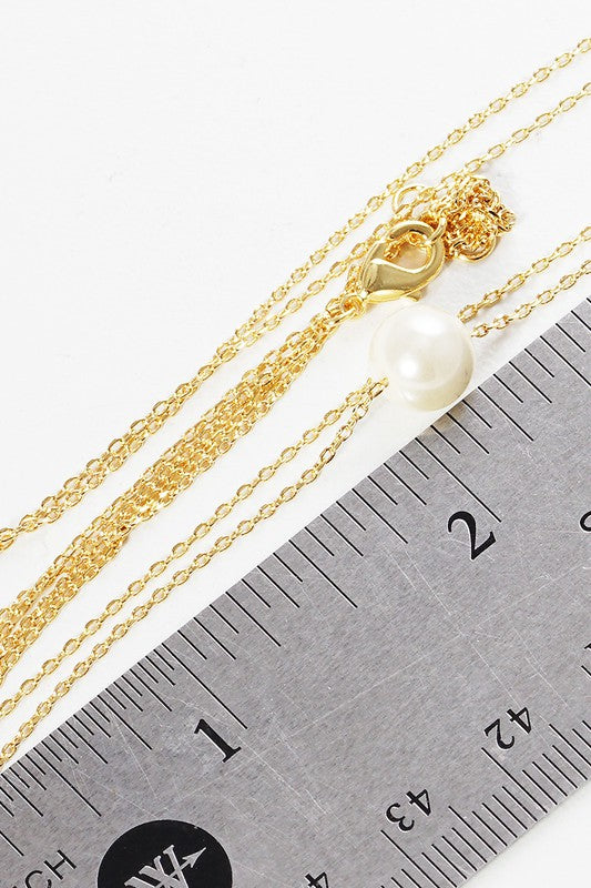 Gold-Dipped Layered Pearl Necklace