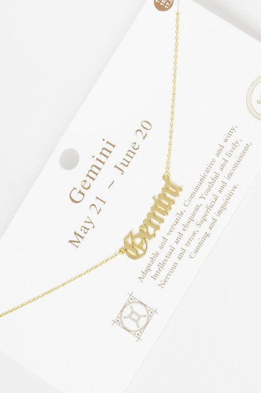 Gold-Dipped Zodiac Sign Necklace