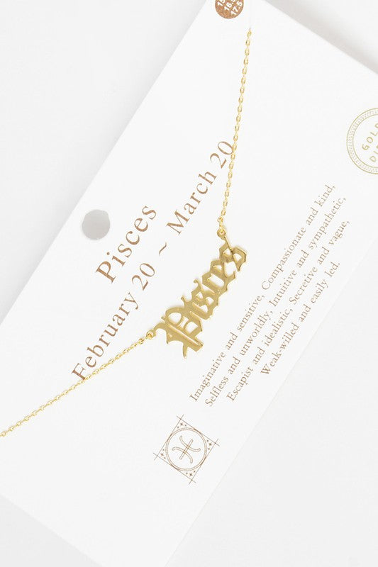 Gold-Dipped Zodiac Sign Necklace