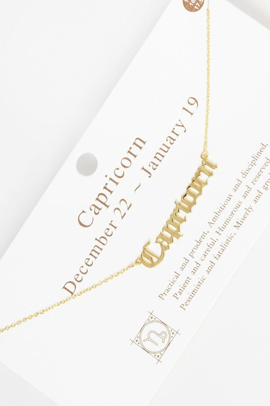 Gold-Dipped Zodiac Sign Necklace