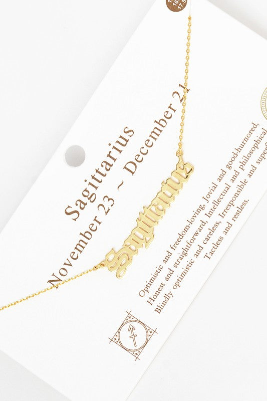 Gold-Dipped Zodiac Sign Necklace