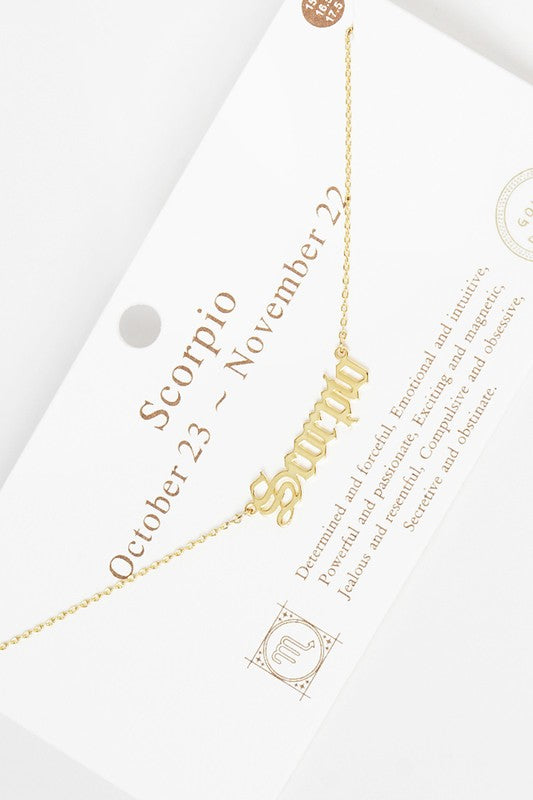 Gold-Dipped Zodiac Sign Necklace