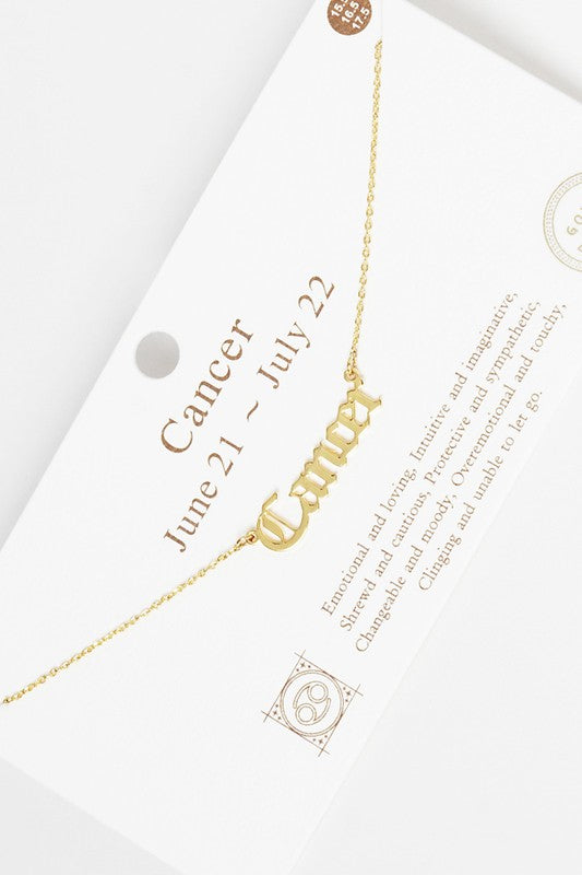 Gold-Dipped Zodiac Sign Necklace