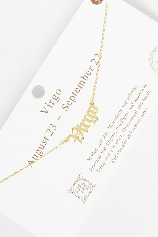 Gold-Dipped Zodiac Sign Necklace