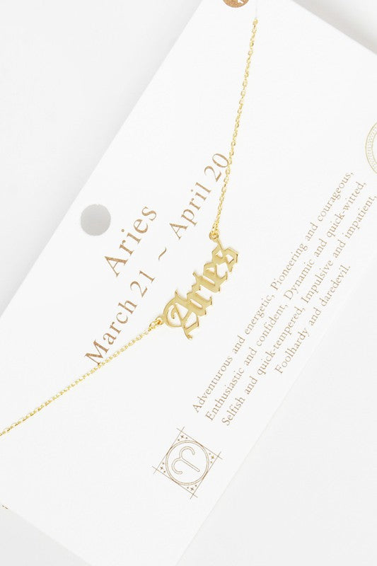 Gold-Dipped Zodiac Sign Necklace