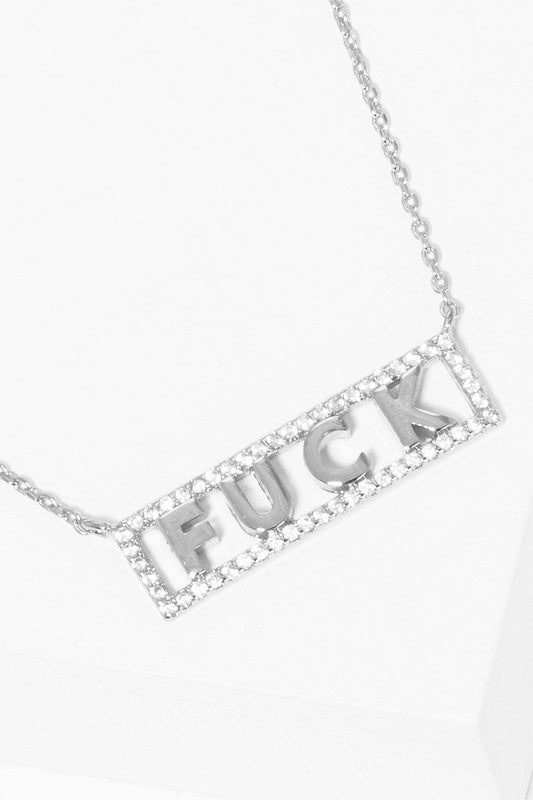 CZ Gold-Dipped Word Pendant Necklace