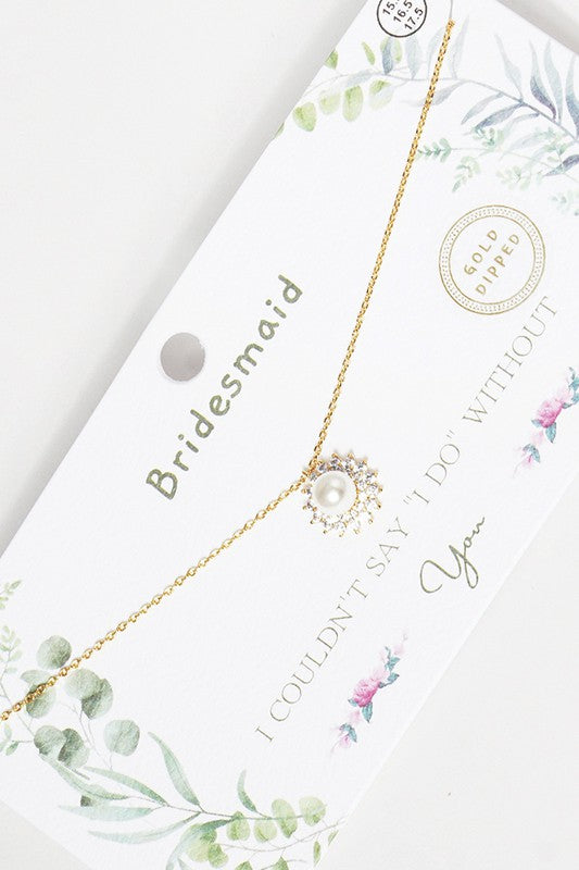 Rhinestone Gold-Dipped Bridesmaid Necklace