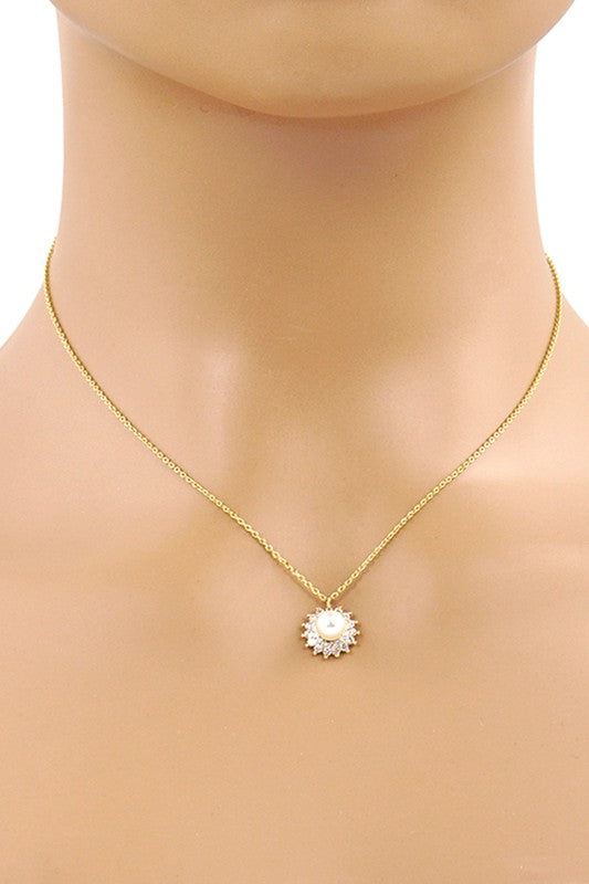 Rhinestone Gold-Dipped Bridesmaid Necklace