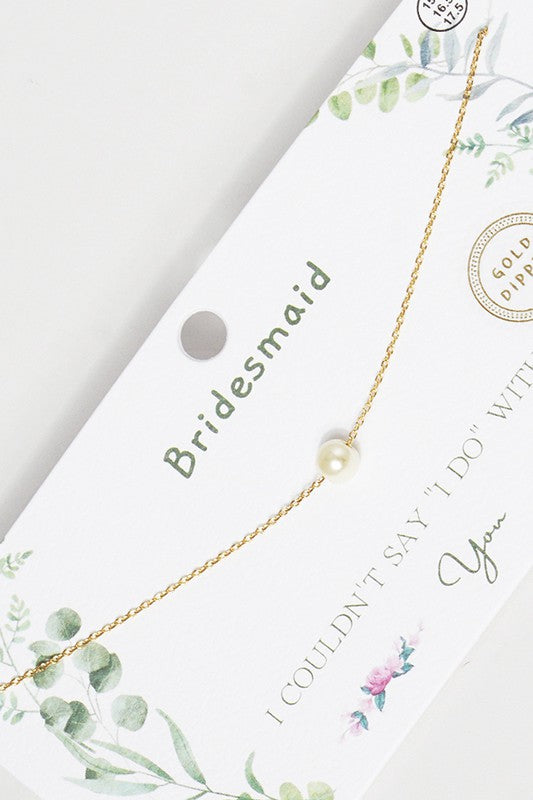 Gold-Dipped Pearl Bridesmaid Necklace