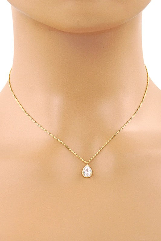 Gold-Dipped Rhinestone Bridesmaid Necklace