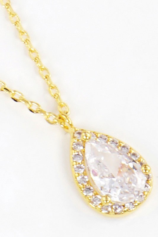 Gold-Dipped Rhinestone Bridesmaid Necklace