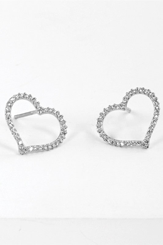 CZ Gold-Dipped Heart Earrings