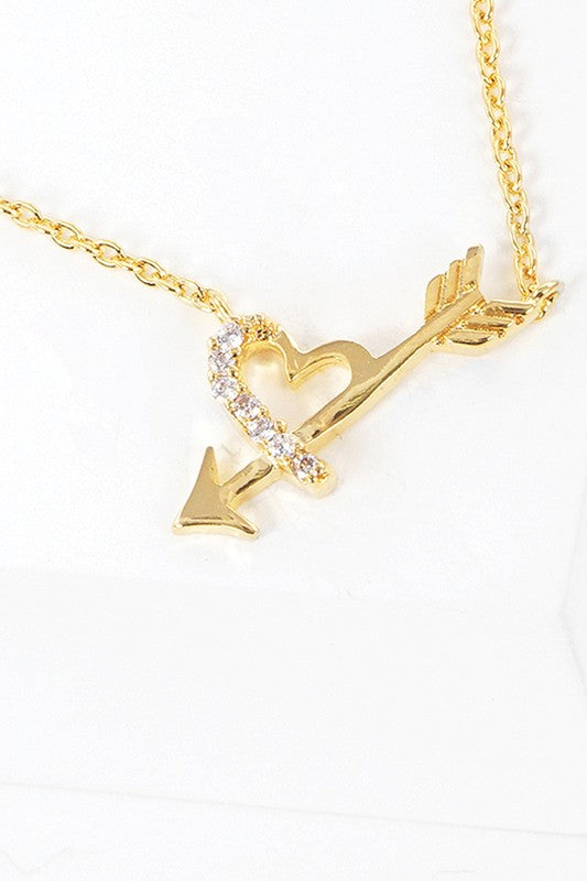 CZ Gold-Dipped Heart Necklace